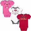 imageGerber Baby Girls NFL Team 3 Pack Short Sleeve Onesie BodysuitTeam Color