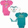 imageGerber Baby Girls NFL Team 3 Pack Short Sleeve Onesie BodysuitTeam Color