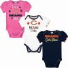 imageGerber Baby Girls NFL Team 3 Pack Short Sleeve Onesie BodysuitTeam Color