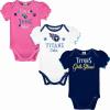 imageGerber Baby Girls NFL Team 3 Pack Short Sleeve Onesie BodysuitTeam Color