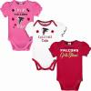 imageGerber Baby Girls NFL Team 3 Pack Short Sleeve Onesie BodysuitTeam Color