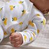 imageGerber Baby Newborn Hospital Pointelle Outfit Shirt Footed Pant and CapWhite Lemons