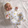 imageGerber Baby Newborn Hospital Pointelle Outfit Shirt Footed Pant and CapWhite Lemons