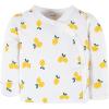 imageGerber Baby Newborn Hospital Pointelle Outfit Shirt Footed Pant and CapWhite Lemons