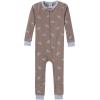 imageGerber BabyBoys 3Pack Snug Fit Footless OnePiece Cotton PajamasMoose  Trees