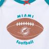 imageGerber NFL Baby Girls 3piece Onesie Bodysuit Pants ampamp Headband SetDolphins
