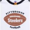 imageGerber NFL Baby Girls 3piece Onesie Bodysuit Pants ampamp Headband SetSteelers