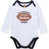 imageGerber NFL Baby Girls 3piece Onesie Bodysuit Pants ampamp Headband SetSteelers