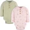 imageGerber Unisex Baby Baby Boys and Baby Girls 2pack BodysuitsFloral