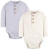 imageGerber Unisex Baby Baby Boys and Baby Girls 2pack BodysuitsIvory  Grey Heather