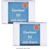 imageGerber Unisex Baby Boys Girls Birdseye Flatfold Cloth Diapers Multipack White 10 PackWhite