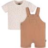 imageGerber Unisex Baby Gauze Overall Romper and TShirt SetBrown Dots