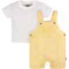 imageGerber Unisex Baby Gauze Overall Romper and TShirt SetYellow Sunrise
