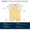 imageGerber Unisex Baby Gauze Overall Romper and TShirt SetYellow Sunrise