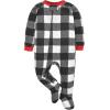 imageGerber Unisex Baby Toddler Flame Resistant Fleece Footed Holiday Pajamas 2PackRed Black Snowman