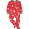 imageGerber Unisex Baby Toddler Flame Resistant Fleece Footed Holiday Pajamas 2PackRed Snowflake