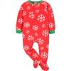 imageGerber Unisex Baby Toddler Flame Resistant Fleece Footed Holiday Pajamas 2PackSnowflakes  Bears