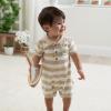 imageGerber babyboys Cotton Polo RomperSailboat Stripe