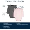 imageGerber babygirls 2pack Long Ruffle Sleeve OnesiesConfetti