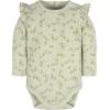 imageGerber babygirls 2pack Long Ruffle Sleeve OnesiesFlower Toss