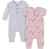 imageGerber babygirls Baby Boys 2pack Long Leg RomperFloral