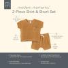 imageModern Moments by Gerber Baby Boys 2Piece Knit Terry Shirt and ShortCinnamon Stripe