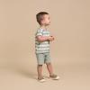 imageModern Moments by Gerber Baby Boys 2Piece Knit Terry Shirt and ShortGreen Stripe