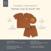 imageModern Moments by Gerber Baby Boys 2piece Henley Top ampamp Short SetMedium Brown