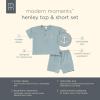 imageModern Moments by Gerber Baby Boys 2piece Henley Top ampamp Short SetMedium Teal