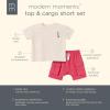 imageModern Moments by Gerber Baby Boys 2piece Top ampamp Cargo Short SetBeige