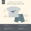 imageModern Moments by Gerber Baby Boys 2piece Top ampamp Cargo Short SetLight Blue
