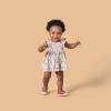 imageModern Moments by Gerber Baby Girls 2Piece Ruffle Sleeve Dress WSmocking ampamp Diaper Cover SetIvory Garden