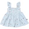 imageModern Moments by Gerber Baby Girls 2Piece Ruffle Sleeve Dress WSmocking ampamp Diaper Cover SetIvory Strawberry Gingham
