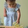 imageModern Moments by Gerber Baby Girls 2Piece Ruffle Sleeve Dress WSmocking ampamp Diaper Cover SetIvory Strawberry Gingham