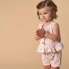 imageModern Moments by Gerber Baby Girls 4pack Peplum Top ampamp Short SetLight Rose Flower Bunches