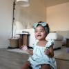 imageModern Moments by Gerber Baby Girls Mini Flutter Sleeve Bubble RomperLight Sky Beach Umbrella