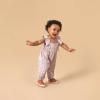 imageModern Moments by Gerber Baby Girls Ruffles Long Leg RomperLight Lilac Stamp Fleur