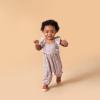 imageModern Moments by Gerber Baby Girls Ruffles Long Leg RomperLight Lilac Stamp Fleur
