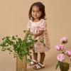 imageModern Moments by Gerber babygirls 2piece Puffed Sleeve Dress ampamp Diaper Cover SetLight Rose Watercolor Floral