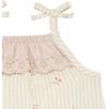 imageModern Moments by Gerber babygirls Self Eyelet Ruffle Long Leg RomperBeige Cherry Stripe