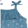 imageModern Moments by Gerber babygirls Self Eyelet Ruffle Long Leg RomperDark Teal Aster Flower