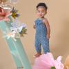 imageModern Moments by Gerber babygirls Self Eyelet Ruffle Long Leg RomperDark Teal Aster Flower