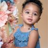 imageModern Moments by Gerber babygirls Self Eyelet Ruffle Long Leg RomperDark Teal Aster Flower