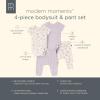 imageModern Moments by Gerber babygirls Viscose 4pack Shortsleeve Bodysuit ampamp Pant SetIvory Seashells