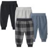 imageGerber Baby Boys 4Pack Microfleece PantsNavy Gingham