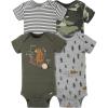 imageGerber Baby Boys 4Pack Short Sleeve Onesies BodysuitsBear Green