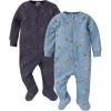 imageGerber Baby Girls 2Pack 2Way Zip Thermal Footed Sleep N PlayFoxes