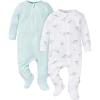 imageGerber Baby Girls 2Pack 2Way Zip Thermal Footed Sleep N PlayHedgehog