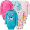 imageGerber Baby Girls 5Pack LongSleeve Onesies BodysuitBlue Bear