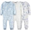 imageGerber Baby Girls Flame Resistant Fleece Footless Pajamas 3PackBlue Floral